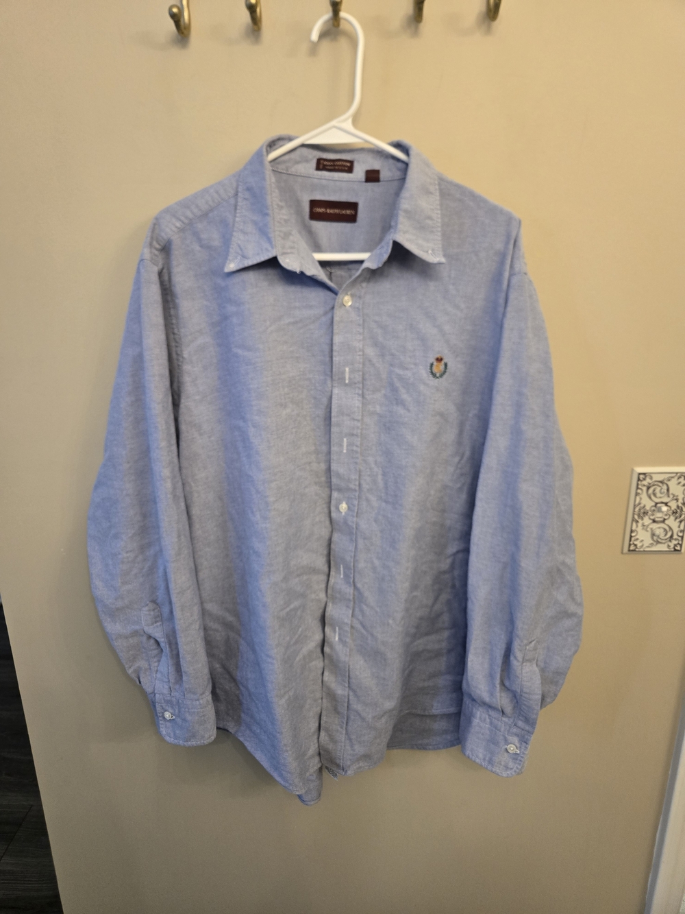 Vintage Chaps Ralph Lauren Button Down, 100% Cotton, Made In The USA